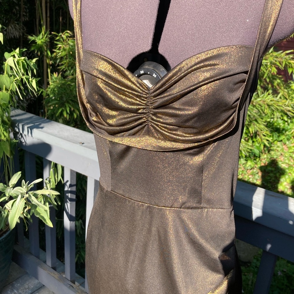 Bettie Page Gold and Black Dress